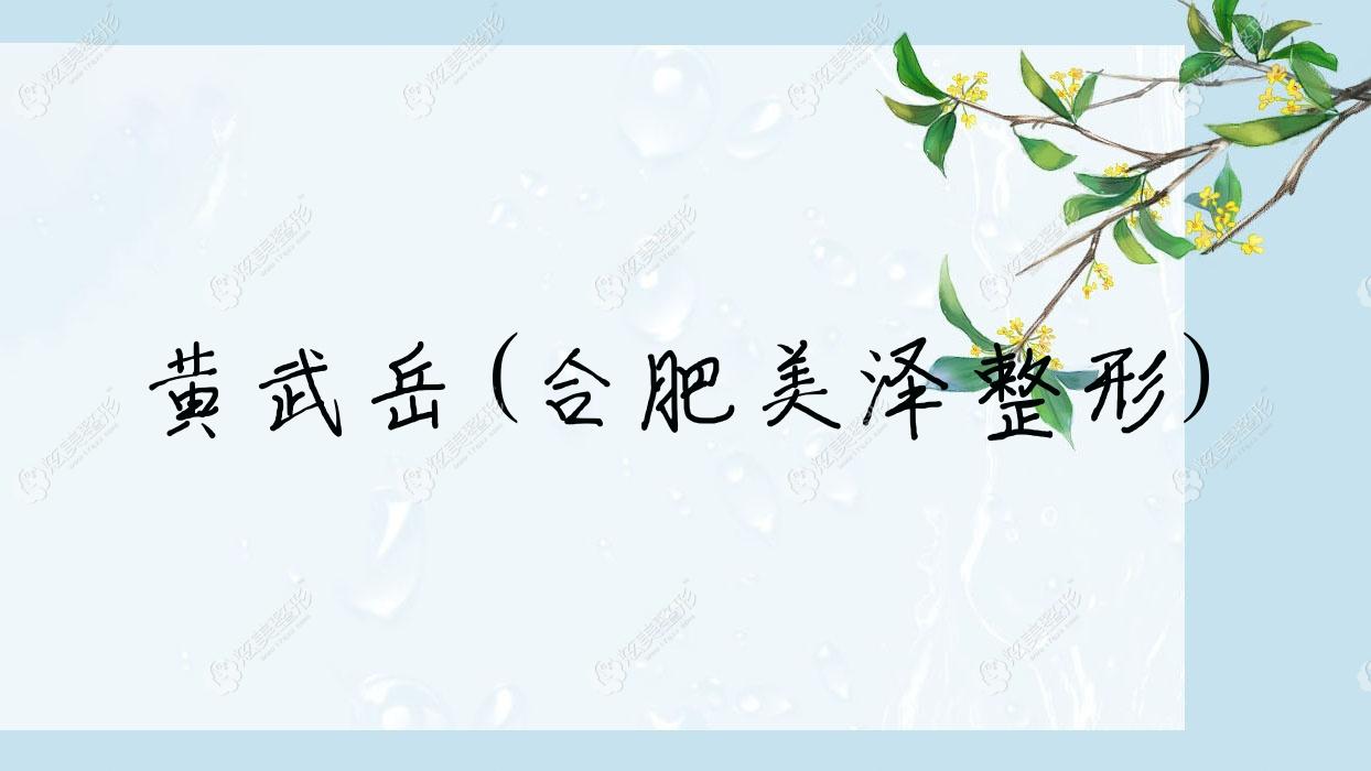 黃武岳合肥美澤整形